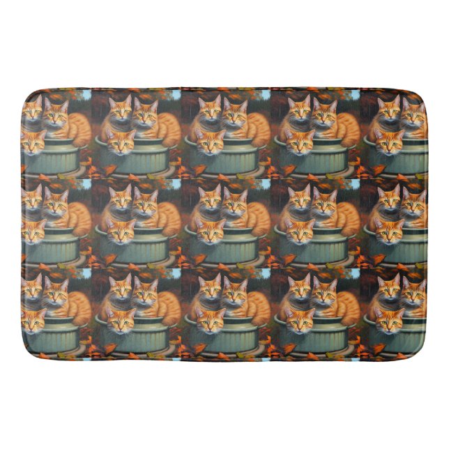 Ginger Cats Pot Pflanze, Memory Foam Bath Mat Badematte (Vorderseite)