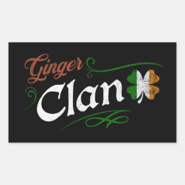 Ginger Clan St. Patrick's Day Irischer Rotschopf V Rechteckiger Aufkleber