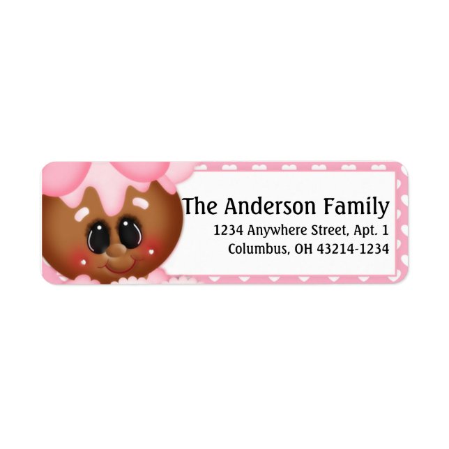 Ginger Cookie Valentine's Day Address Labels d6 (Vorne)