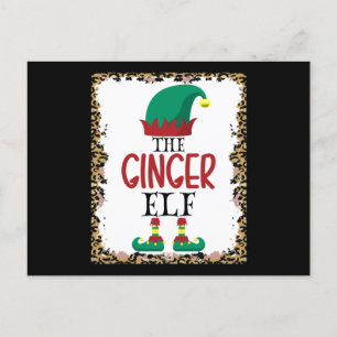 Ginger Elf Leopard Elf Weihnachtsgeschenk Postkarte