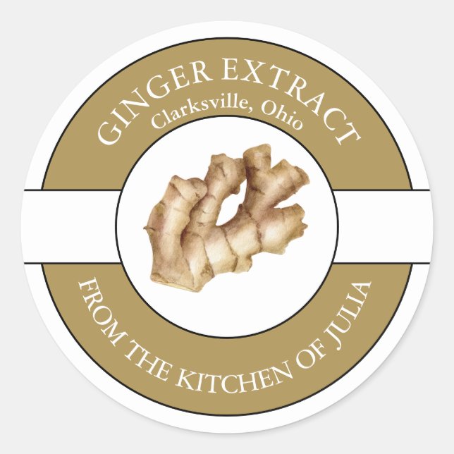Ginger Extract Label Runder Aufkleber (Vorderseite)