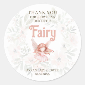 Ginger Fairy Baby Shower Vielen Dank Runder Aufkleber
