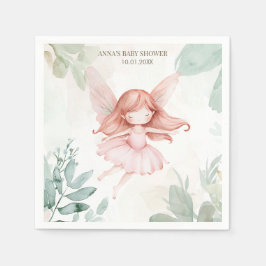 Ginger Fairy Girl Baby Shower Serviette