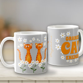 Ginger Floral Name Orange Cat Energy Kaffeetasse