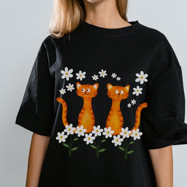 Ginger Floral Orange Cat Energy T-Shirt (Von Creator hochgeladen)