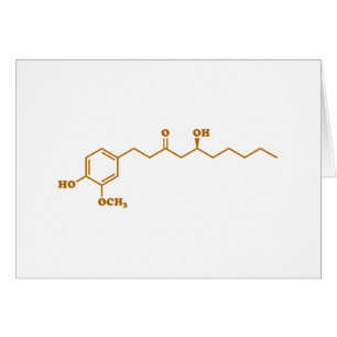 Ginger Gingerol Molecule Chemical Formula Card