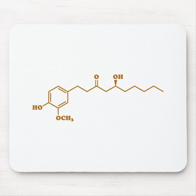Ginger Gingerol Molecule Chemische Formel Mousepad (Vorne)