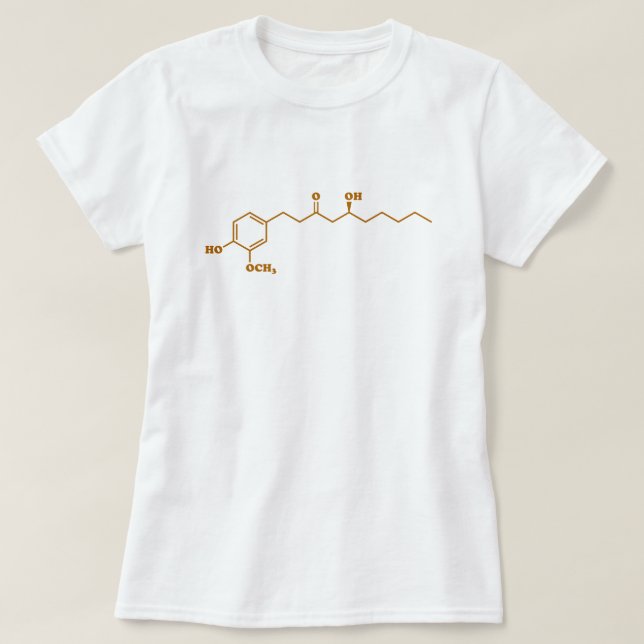 Ginger Gingerol Molecule Chemische Formel T-Shirt (Design vorne)