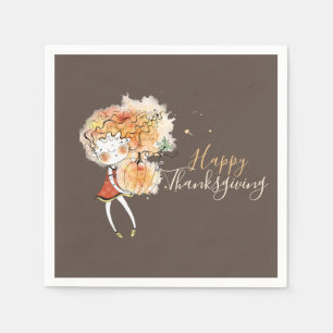 Ginger Girl mit Pumpkin-Erntedank Serviette