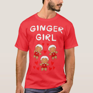 Ginger Girl Niedliche lustige Lebkuchen Christm T-Shirt