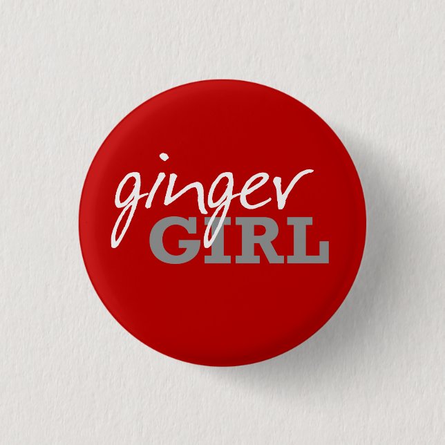 Ginger Girl Redhead Freckles Button (Vorderseite)