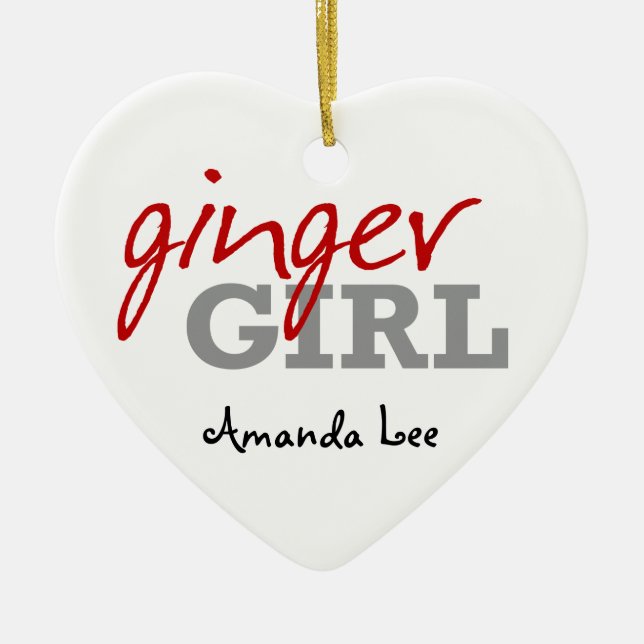 Ginger Girl Redhead Freckles Keramik Ornament (Vorne)