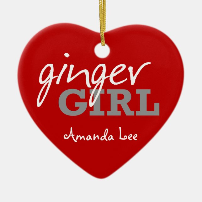 Ginger Girl Redhead Freckles Keramikornament (Vorne)