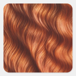 Ginger Hair Background Square Aufkleber