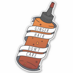 Ginger Hair Dye Flasche Funny Cartoon Slogan Aufkleber