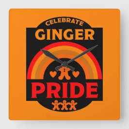 Ginger Haired Pride Quadratische Wanduhr