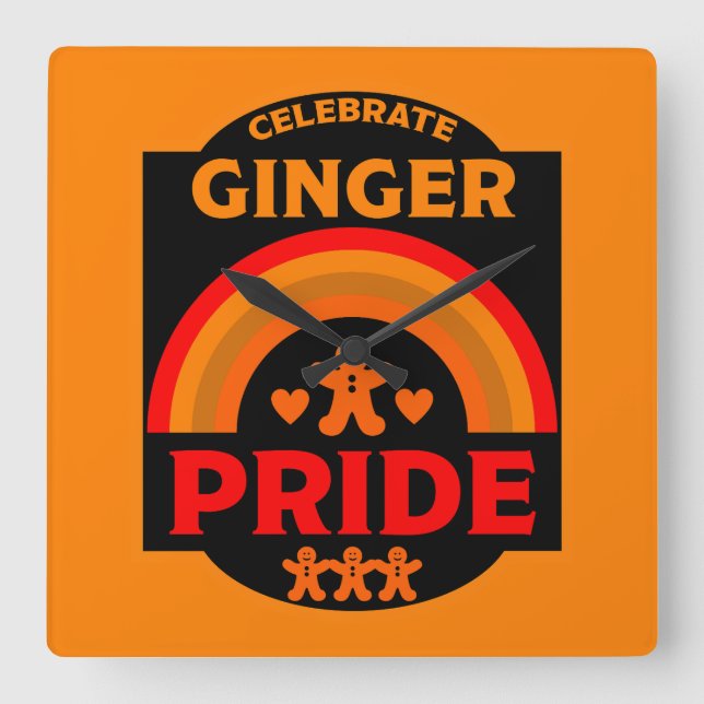 Ginger Haired Pride Quadratische Wanduhr (Vorderseite)