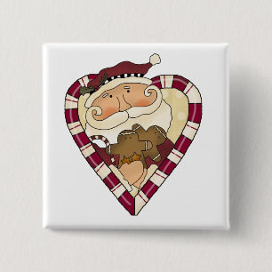Ginger Heart Santa T - Shirt und Geschenke Button