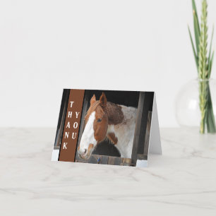 Ginger Horse on Farm Animal Lover Dankeskarte