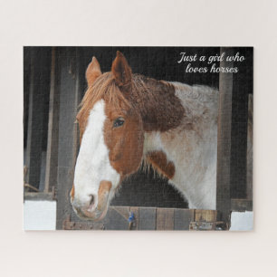 Ginger Horst on Farm Nur ein Mädchen, das Pferde L Puzzle