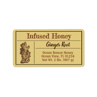 Ginger infred Honey Light Amber Jar Adressaufkleber