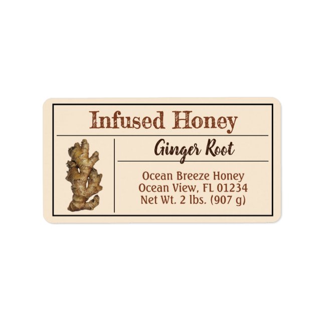 Ginger infused Honey Jar Goldenrod Produkt Adressaufkleber (Vorne)