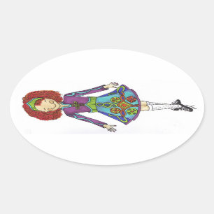 Ginger Irish Dancer Sticker