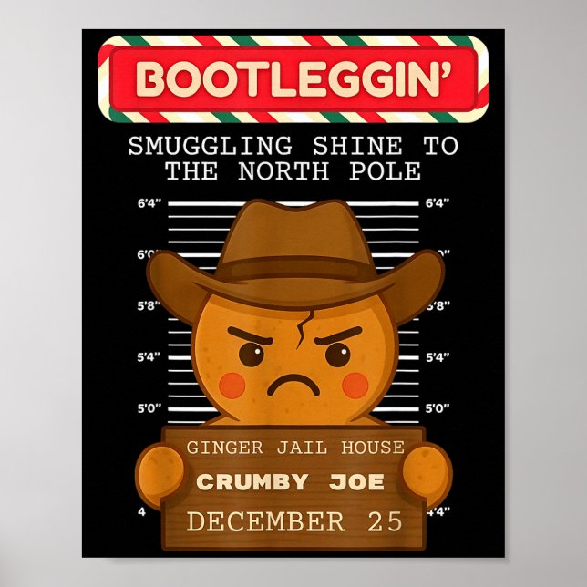 Ginger Jailhouse Christmas Humor Gingerbread Coupl Poster (Vorne)