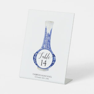 Ginger Jar Navy Blue White Chinoiserie Wedding Sockelschild