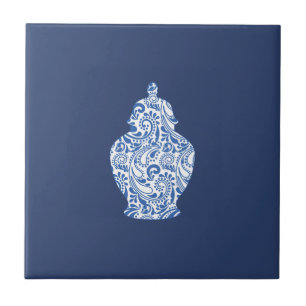 Ginger Jar Pottery Blue Fliese