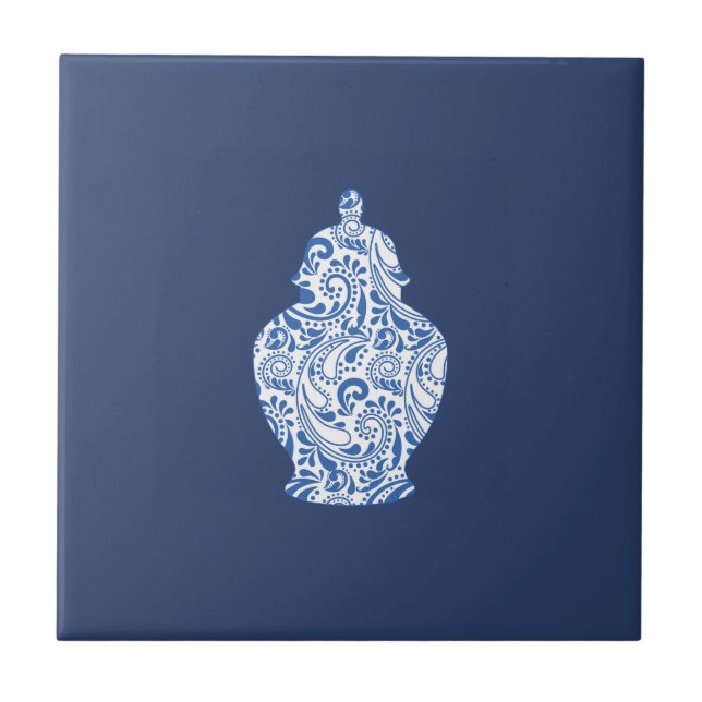 Ginger Jar Pottery Blue Fliese (Vorderseite)