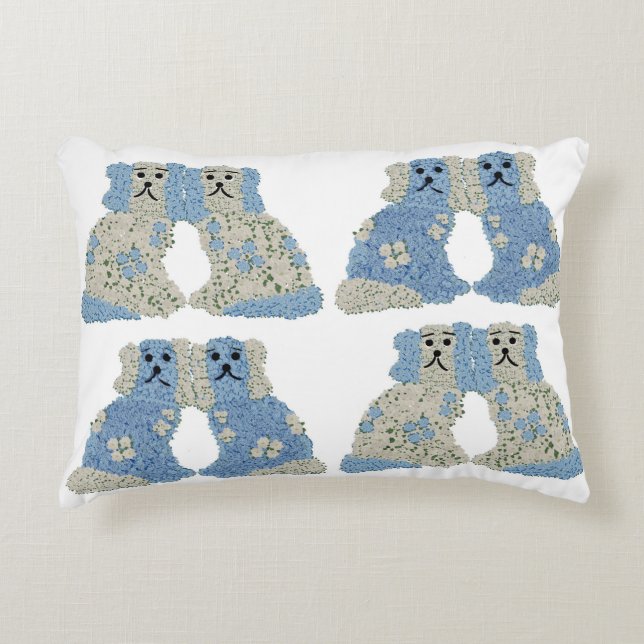 Ginger Jars Magnolias Staffordshire Hunde Dekokissen (Vorderseite)