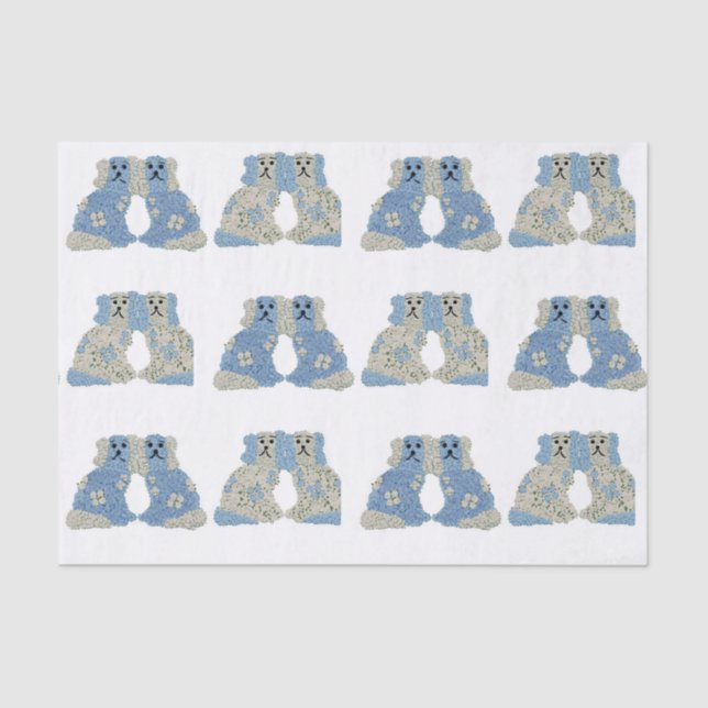 Ginger Jars Magnolias Staffordshire Hunde Seidenpapier (Vorderseite)