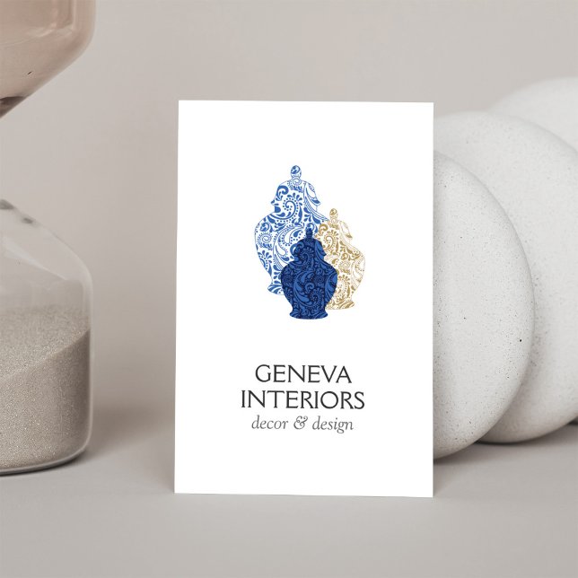 Ginger Jars Pottery Eleganter Innenarchitekt Visitenkarte (Von Creator hochgeladen)