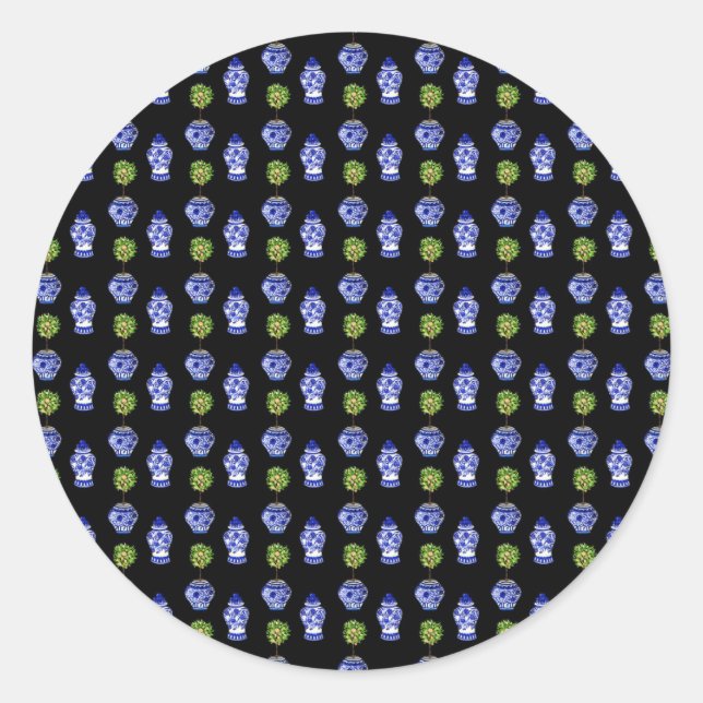 Ginger Jars und Topiary Tree Umschlag Aufkleber (Vorderseite)