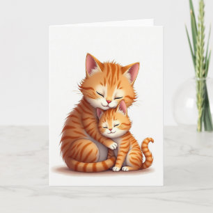 Ginger Katze Umarmen Tag Grußkarte Karte