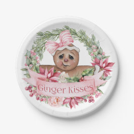 Ginger Kisses Merry Christmas Pappteller