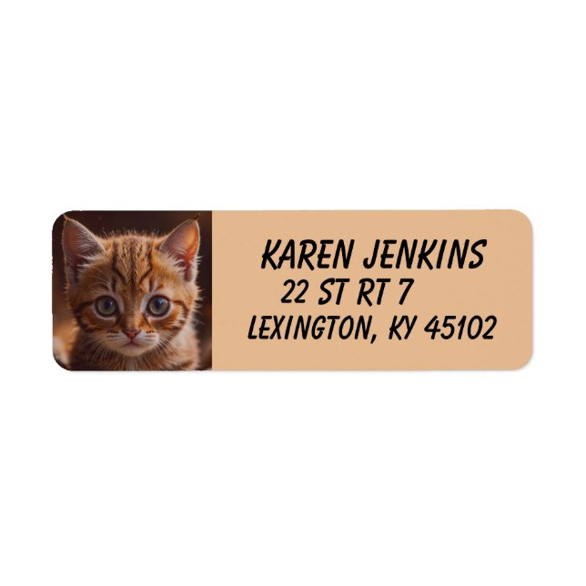 GINGER KITTEN CAT CUSTOM Return Address Labels (Vorne)