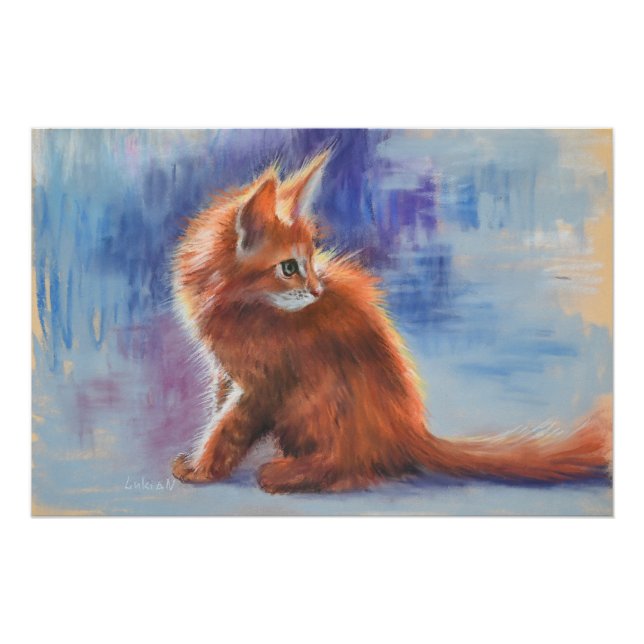 Ginger Kitten in Pastel Light Poster (Vorderseite)