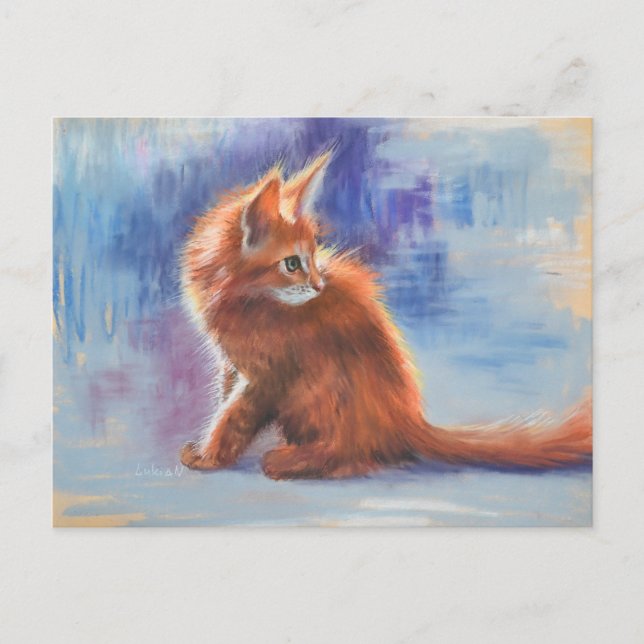 Ginger Kitten in Pastel Light Postkarte (Vorderseite)