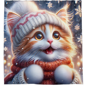 "Ginger Kittens erster Schneefall" Duschvorhang
