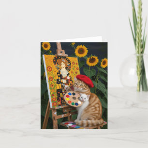 Ginger Kitty Artist Malerei Klimt Garden Dankeskarte