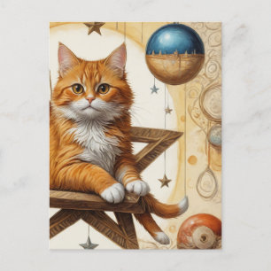 Ginger Kitty Christmas Postkarte