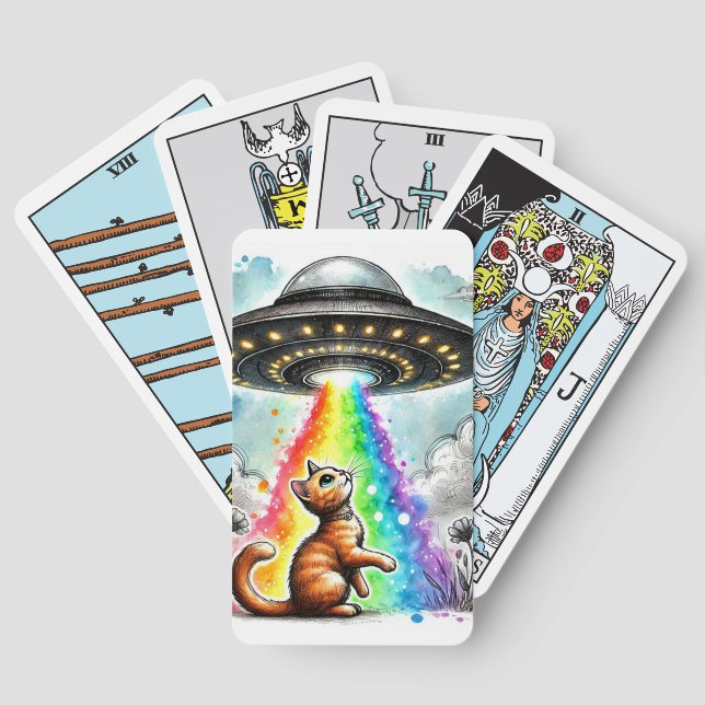 Ginger Kitty und UFO Spielkarten (Rückseite)
