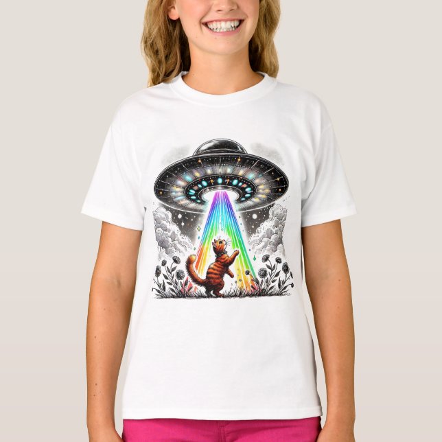 Ginger Kitty und UFO T-Shirt (Vorderseite)