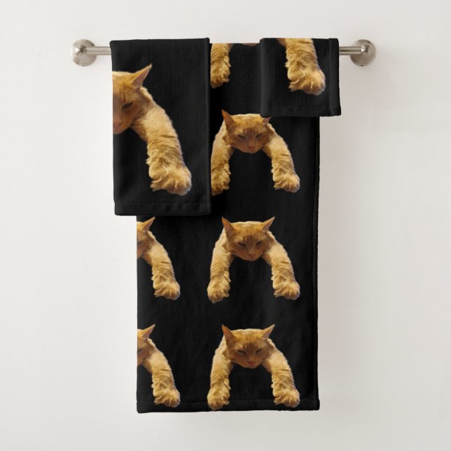 Ginger Lazy Cat, Badetuch Set (Insitu)