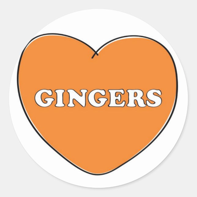 Ginger Liebe Runder Aufkleber (Vorderseite)