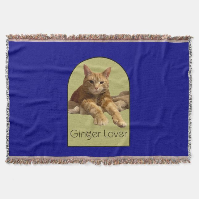 Ginger Lover Navy Blue Throw Blanket Decke (Vorderseite)