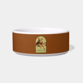 Ginger Lover Saddle Brown Keramik Pet Bowl Napf