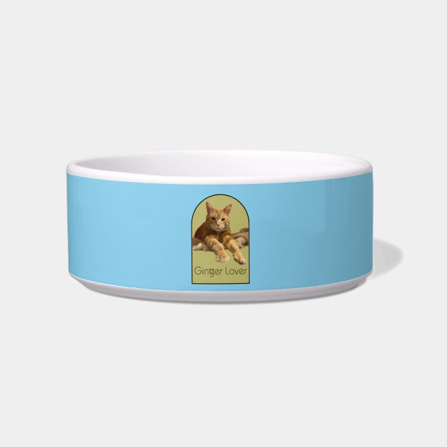 Ginger Lover Sky Blue Keramik Pet Bowl Napf (Vorderseite)